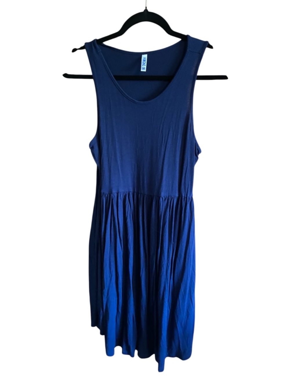 Soft and Stretchy Sleeveless Blue Midi Dress